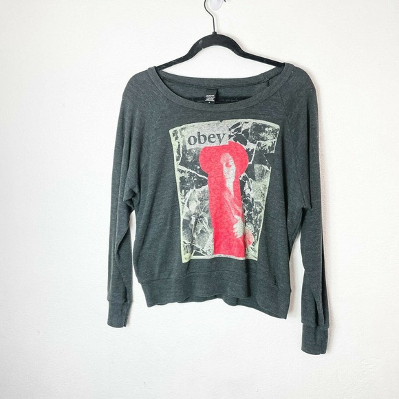 Obey Sweaters - Obey Crew Sweater Long Sleeve GRAY Pullover